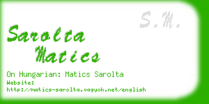 sarolta matics business card